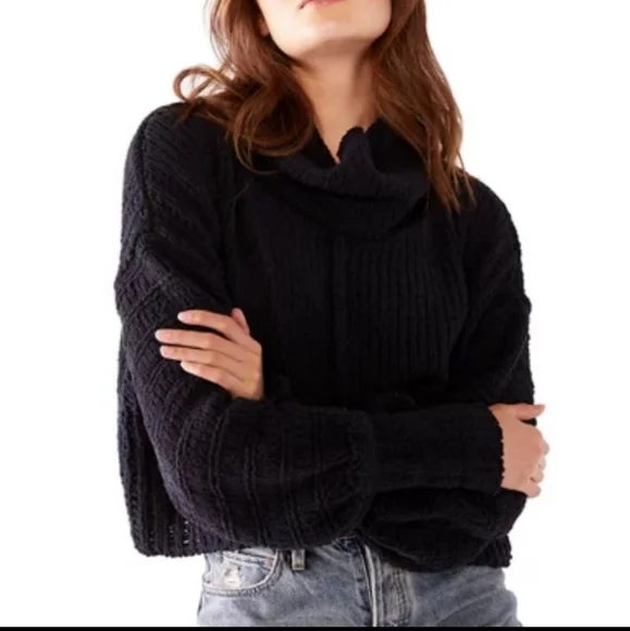 FREE PEOPLE Black Be Yours Sweater - Picture 2 of 5